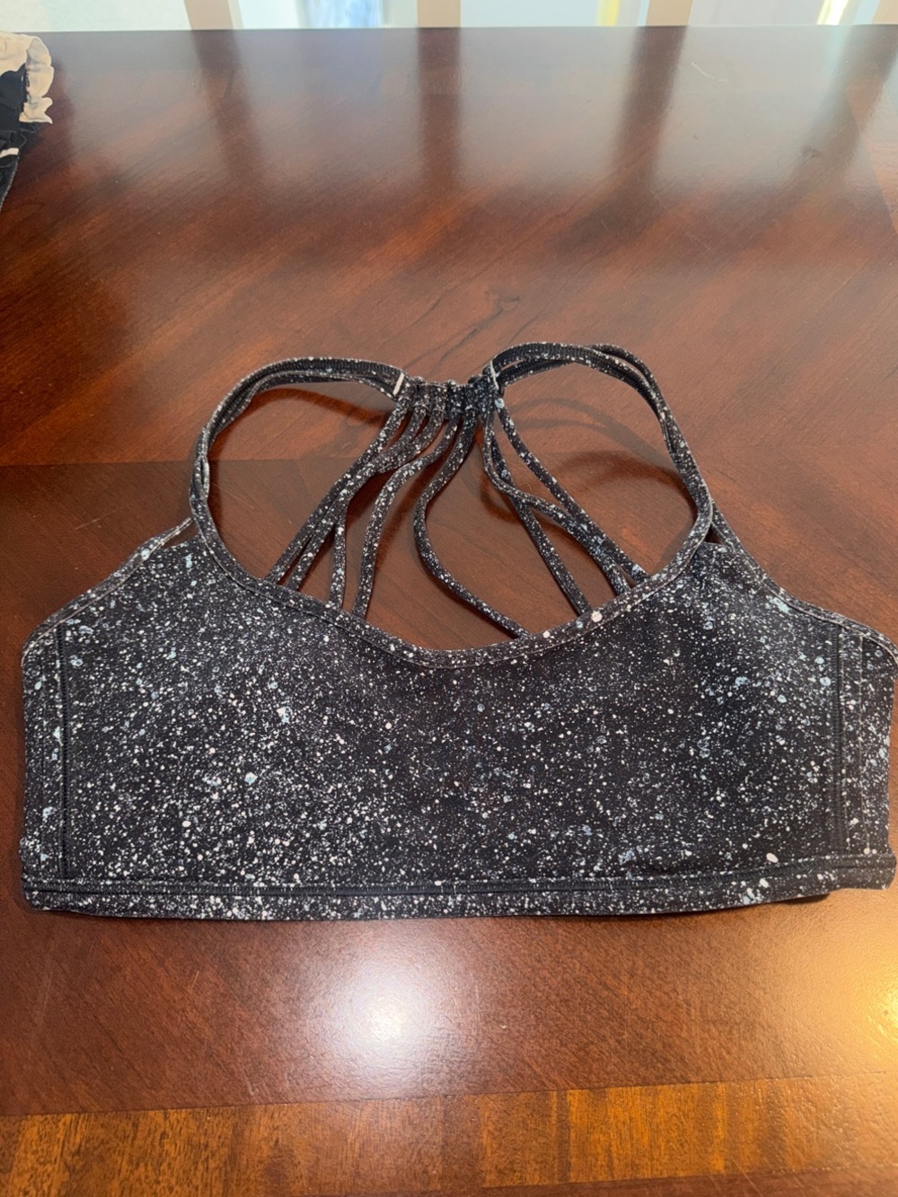 lululemon athletica Black Speckled Strappy Sports Bra